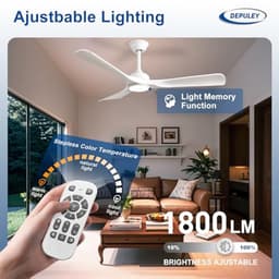 Rechthoekige Vleugelwiel Ventilator met Verlichting - 52 Inch (132 cm) — thumbnail 4