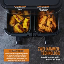 Luchtfriteuse met dubbele mand 9L en digitaal bedieningspaneel - 10 voorinstellingen — thumbnail 3