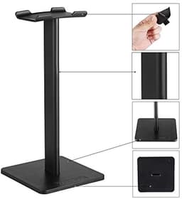Universele Hoofdtelefoon Houder - Draagbare Headset Stand - TPU Materiaal - Zwart - Perfect voor Thuis en Kantoor — thumbnail 2