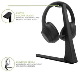 Universele Desktop Headphone en Headset Stand met Siliconen Padding en Adapter Houder - Zwart — thumbnail 3