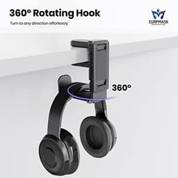 3-in-1 Gaming Hoofdtelefoon en Controller Houder met Verstelbare Arm - Onder Bureau Standaard — thumbnail 3