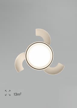 CREATE - Plafondventilator 40W Ø55cm stil met intrekbare bladen met licht - Zand / Linnen zand - WIND CLEAR LAMP — thumbnail 5