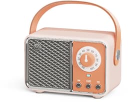 Verbeterde retro Bluetooth-luidspreker, vintage radio met ouderwetse klassieke stijl, Bluetooth 5.1 draadloze verbinding, ondersteuning TF-kaart, U-schijf en AUX-audio-ingang (oranje) — thumbnail 1