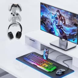 Hoofdtelefoonstandaard met 3 niveaus - Universale headsethouder van acryl voor gaming controllers — thumbnail 2