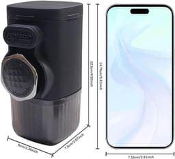 Draagbare koffiezetapparaat, 2-in-1 kleine reiskoffiezetapparaat voor gemalen koffie en capsules, handmatig bediend, 15 bar kleine handzame koffiezetapparaat voor kamperen en reizen — thumbnail 2