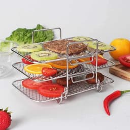 EXCITAT Dehydratorrek - Airfryergrill - RVS-grill - Multifunctioneel - Geschikt voor grillen en stomen — thumbnail 3
