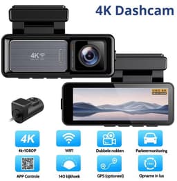 Gloovon® - Dashcam 4K Ultra HD - Met Achteruitrijcamera - Dashcam Auto - G-Sensor - 3.2 inch IPS Scherm - Nachtvisie - 170 wijdhoeklens - Wifi & App - Loop Recording — thumbnail 2