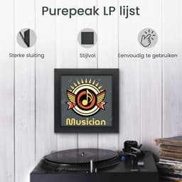 Purepeak LP Lijst - Vinyl Wissellijst - LP Houder aan de Muur - Zwart — thumbnail 3