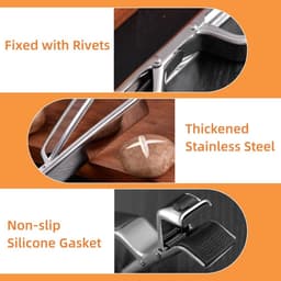 2-stuks RVS anti-verbrandingsklemmen - Multifunctionele keuken anti-verbrandingsklemmen voor kommen - Klemmen voor hete platen - Keukengereedschap - Antislipontwerp - Geschikt voor ovens, airfryers, stoomkokers en potten en kommen - Zilver — thumbnail 6
