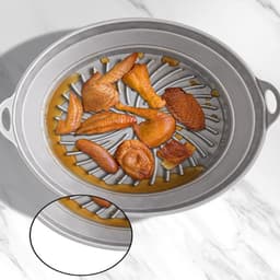 Geschikt voor Airfryer Accessoires Bakmand Vervangende Binnentank Vierkante Siliconen Pan - Grijs Rond — thumbnail 4