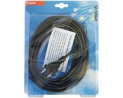 Scanpart stofzuigersnoer 6 meter - Geschikt voor Miele - Twee aderig aansluitsnoer met korte stekker en kabelschoentjes - 2x0.75qmm - Oprolbaar - Zwart - Universeel
