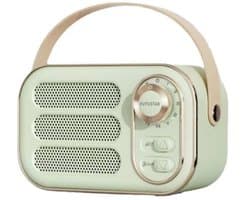 JeiibrZui Retro Bluetooth Speaker - Vintage Draagbare Luidspreker - Compact Design Met Bluetooth 5.0 - 1 Stuk - Voor Buiten En Thuis Gebruik - Groen