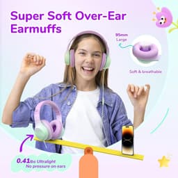 Koptelefoon kinderen met draad - Kinderkoptelefoon - Bedrade hoofdtelefoon - Veilig volume - School - Tablet - Laptop - Reizen - Muziek luisteren — thumbnail 4