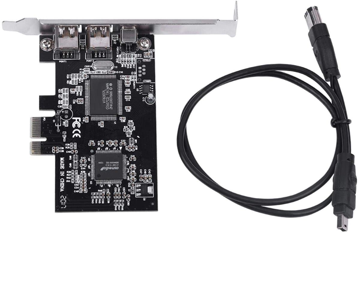 800Mbps PCI-E Express Card, 1394a IEEE 1394b Controller Card with Firewire Cable for Video, Audio Transmission, Industrial Cameras, Video Cameras — afbeelding 1