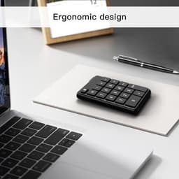 Wireless Number Pad, Bluetooth Number Pad, External Portable Smart Financial Accounting Number Keyboard with 19 Keys, for Laptop Desktop Notebook, For Business Office Travel — thumbnail 4