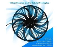 Universele autokoelventilator 16 inch 12V 120W met montageset voor auto en vrachtwagen