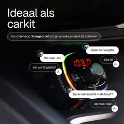 Wegman Bluetooth FM Transmitter - Carkit - Handsfree Bellen Auto - 30W Autolader USB C - Bluetooth Adapter Auto - USB Stick — thumbnail 4