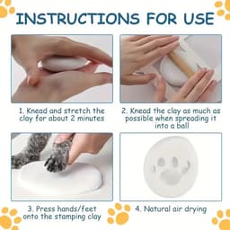 Baby hand- & voetafdruk klei – Rood – 20g zachte fluffy klei – DIY gipsafdruk – Voor baby’s én huisdieren – Pootafdruk hond/kat – Lichtgewicht & herbruikbaar – 10×7 cm verpakking — thumbnail 3
