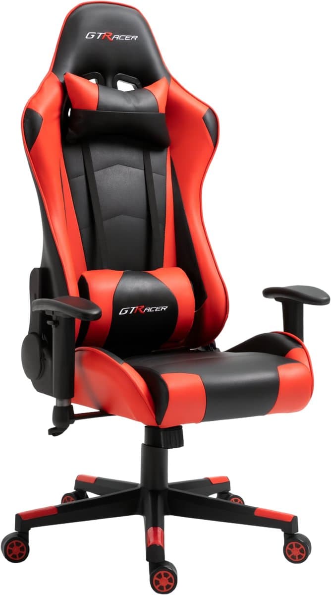 GTRacer Pro - Game Stoel - Gaming Stoel - Ergonomische Bureaustoel - Gamestoel - Verstelbaar - Gaming Chair - Zwart / Rood — afbeelding 1