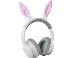 KIDYWOLF KIDYEARS Kinder Koptelefoon Konijn – 85dB, Bluetooth & Jack, Opvouwbaar, Magnetische Oortjes, 4+