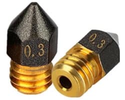 3D printer reserveonderdelen - 3D Printer Nozzles - 2-delige MK8 Vulkanische Messing Nozzles 0,3mm, Geschikt voor 1,75mm Ender3 Pro/CR10/S