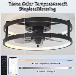 Moderne Dimbare Plafondventilator met Verlichting en Afstandsbediening - Stille en Efficiënte Ventilator voor Slaapkamer en Eetkamer — thumbnail 3