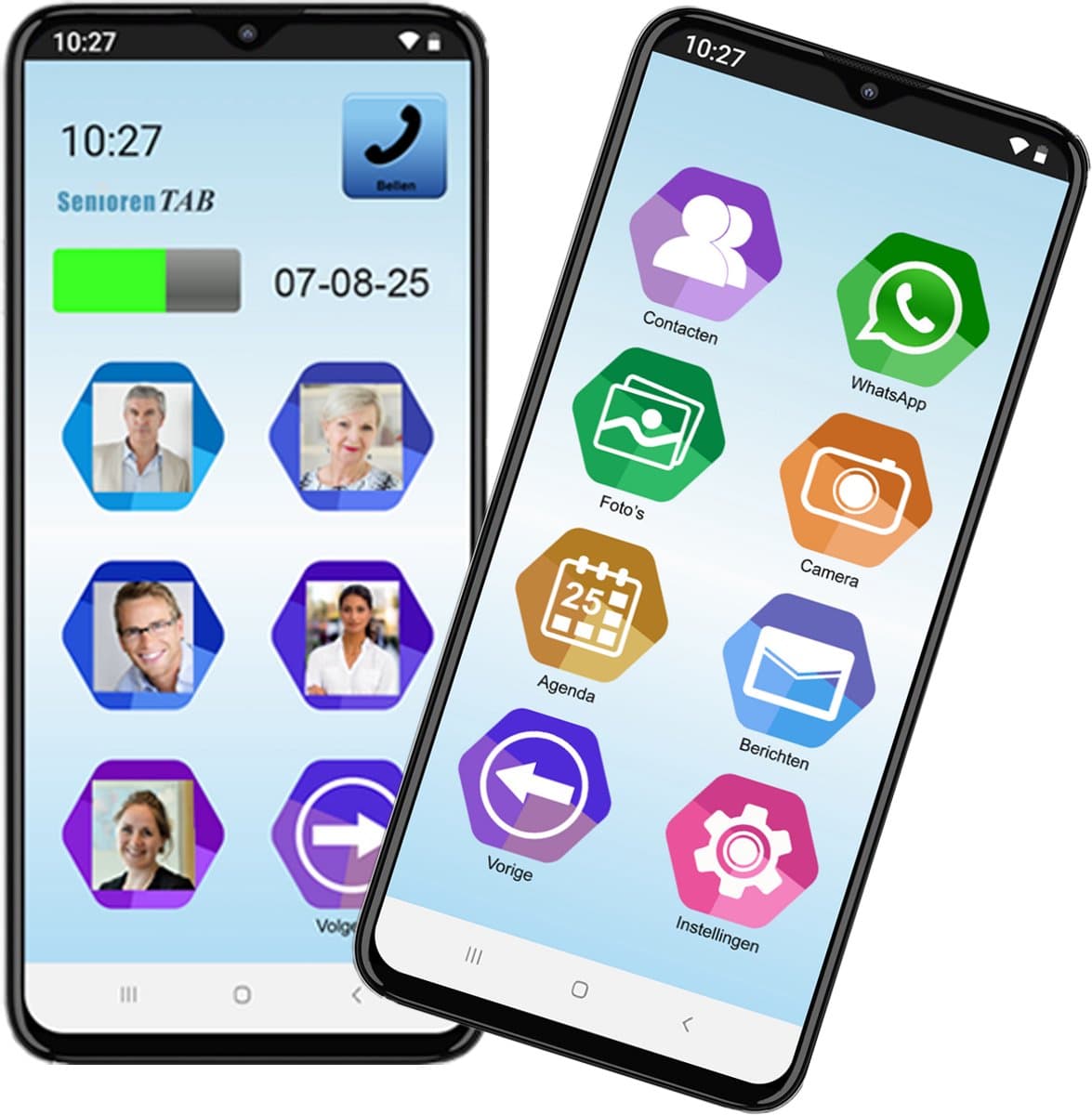 SeniorenTAB - Easy Smartphone op basis van Samsung - (Beeld)bellen via foto's - 64 GB opslag - Inclusief beschermhoes — afbeelding 1