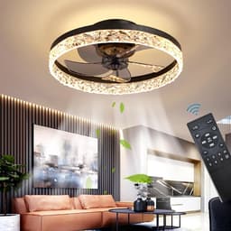 Moderne plafondventilator met verlichting en afstandsbediening - Dimbaar, 6 snelheden, 50CM (Zwart) — thumbnail 5