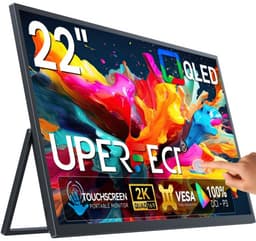 UPERFECT Portable Monitor T02 22" 2K IPS Draagbaar Monitor 100% sRGB 10-Points-TouchScreen+ USB-C Opladen voor Thuiswerken/Gaming for Laptop/Switch/MacBook VESA Mount — thumbnail 1
