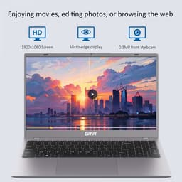 GMR 15.6 Inch Full HD Laptop | Office 2024 Inclusief | Windows 11 Pro | 8GB RAM | 256GB SSD | Direct Klaar voor Gebruik | Laptop voor Thuiswerk, Studie, School, E-mail, Internet & Kantoor | Nederlandse Support & Garantie — thumbnail 3