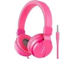 iPad Koptelefoon Kinderen - Hoofdtelefoon Kids Verstelbaar - On-Ear Volumebegrenzing - Roze