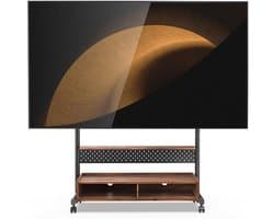 Azomor® Verstelbare en verrijdbare TV-standaard met opbergruimte voor grote televisies