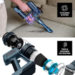 Draadloze Steelstofzuiger met Flexibele Buis en LED-verlichting – 415W, 60 min Autonomie, 3 Snelheden — thumbnail 4