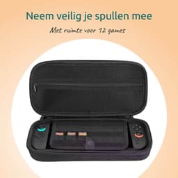George Napoli Case geschikt voor Nintendo Switch 2 - Met opbergvak voor 12 games - Hoes geschikt voor Nintendo Switch 2 - Accessoires geschikt voor Nintendo Switch 2 - Zwart Stof — thumbnail 3