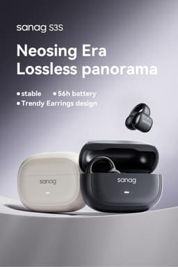Sanag S3S – Open-Ear Bone Conduction Koptelefoon – Bluetooth 5.3 –Ai headset Sport Oorclip – 56u Lange Batterijduur – Waterdicht – Zwart — thumbnail 2