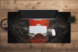 Muismat XXL 120x60 cm - Bureau onderlegger - Bureau mat Krijger - Rode trappen - Zon - Berg - Bureaumat - Gaming mousepad xl - Bureaulegger groot - Computer deskmat — thumbnail 4