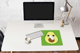 Muismat XXL 40x40 cm - Bureau onderlegger - Bureau mat Avocado - Groen - Speels - Bureaumat - Gaming mousepad xl - Bureaulegger groot - Computer deskmat — thumbnail 5