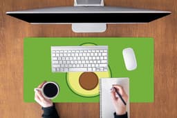 Muismat XXL 90x45 cm - Bureau onderlegger - Bureau mat Avocado - Groen - Speels - Bureaumat - Gaming mousepad xl - Bureaulegger groot - Computer deskmat — thumbnail 3