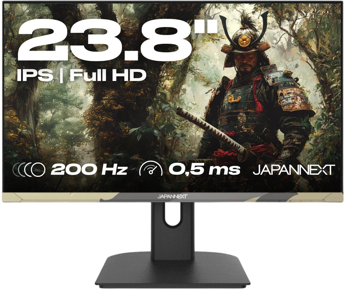 JAPANNEXT Gaming Monitor 23.8" IPS Full HD (1920x1080) 200Hz 0.5ms Camo | JN-IPS238FHD200F-HSP-Camo — afbeelding 1