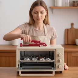 Airfryer-tang, 2-in-1 siliconen tang voor heteluchtfriteuse, verwarmingsplaatgripper met antislipgreep, ideaal voor hete kommen, borden en pannen — thumbnail 5