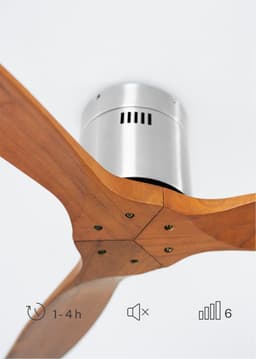 CREATE - Plafondventilator 40W silent 100% hout (Ø132cm) (ruimtes 10m²-25m²) - Nikkel / Donker hout - Geen licht - WIFI + Afstandsbediening - WIND CALM NATURAL WOOD — thumbnail 2