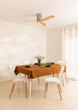 CREATE - Plafondventilator 40W silent 100% hout (Ø132cm) (ruimtes 10m²-25m²) - Nikkel / Licht hout - Geen licht - Afstandsbediening - WIND CALM NATURAL WOOD — thumbnail 4