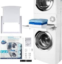 Wasmachine verhoger - Universele stapelset met schuifplateau - Verwijderbare schuifplank - Voor wasmachines met een diepte van 47-62 cm. Wasmachine verhoger — thumbnail 10
