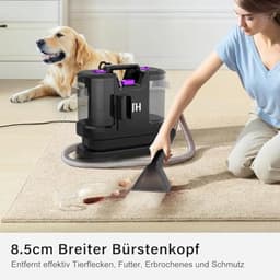 Waszuiger en Tapijtreiniger met Sterke Zuigkracht - 450W Dierenhaarborstel en Slangreinigingsgereedschap — thumbnail 2