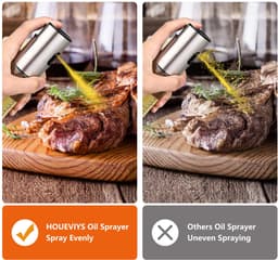 Spuitfles voor koken - Spuitfles voor olijfolie - Spuitfles voor keukenolie - Spuitfles voor azijn en olie voor airfryer - Keukengerei - Met maatverdeling - Geschikt voor bakken, salades, grillen en airfryen - Transparant — thumbnail 3
