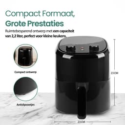 Emerio Heteluchtfiteuse 1000W - 2.2L - 140-200ºC - Cool touch - Timer - Eindsignaal - Snelle opwarmfunctie - Anti-slip - Anti-aanbak - AF-130646 Zwart — thumbnail 6