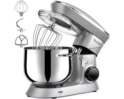 Eten Verwerking Kneedmachine - 1500 W - Verminderde Geluid - 10 Snelheden - 8,5 L RVS Kom