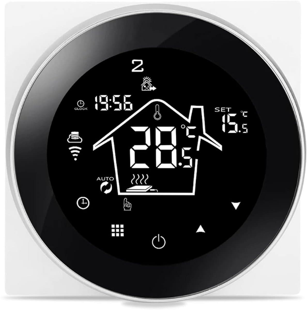 MKSS® Thermostaat voor cv - Draadloos met Wifi - Met App - Wit en Zwart — afbeelding 1