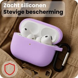Hoes - Geschikt voor Apple Airpods Pro 3 - Siliconen Hoesje met Clip - Silicone Case Cover - Lila — thumbnail 4