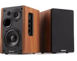 HiFi speakers - Audizio KS01 - Boekenplank speakers - Bluetooth - Houtlook - 80W